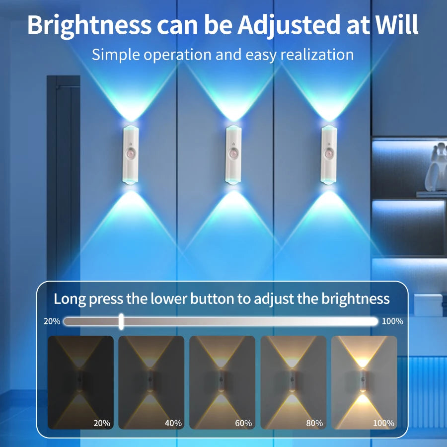 RGB Gradient Motion Sensor Wall Light