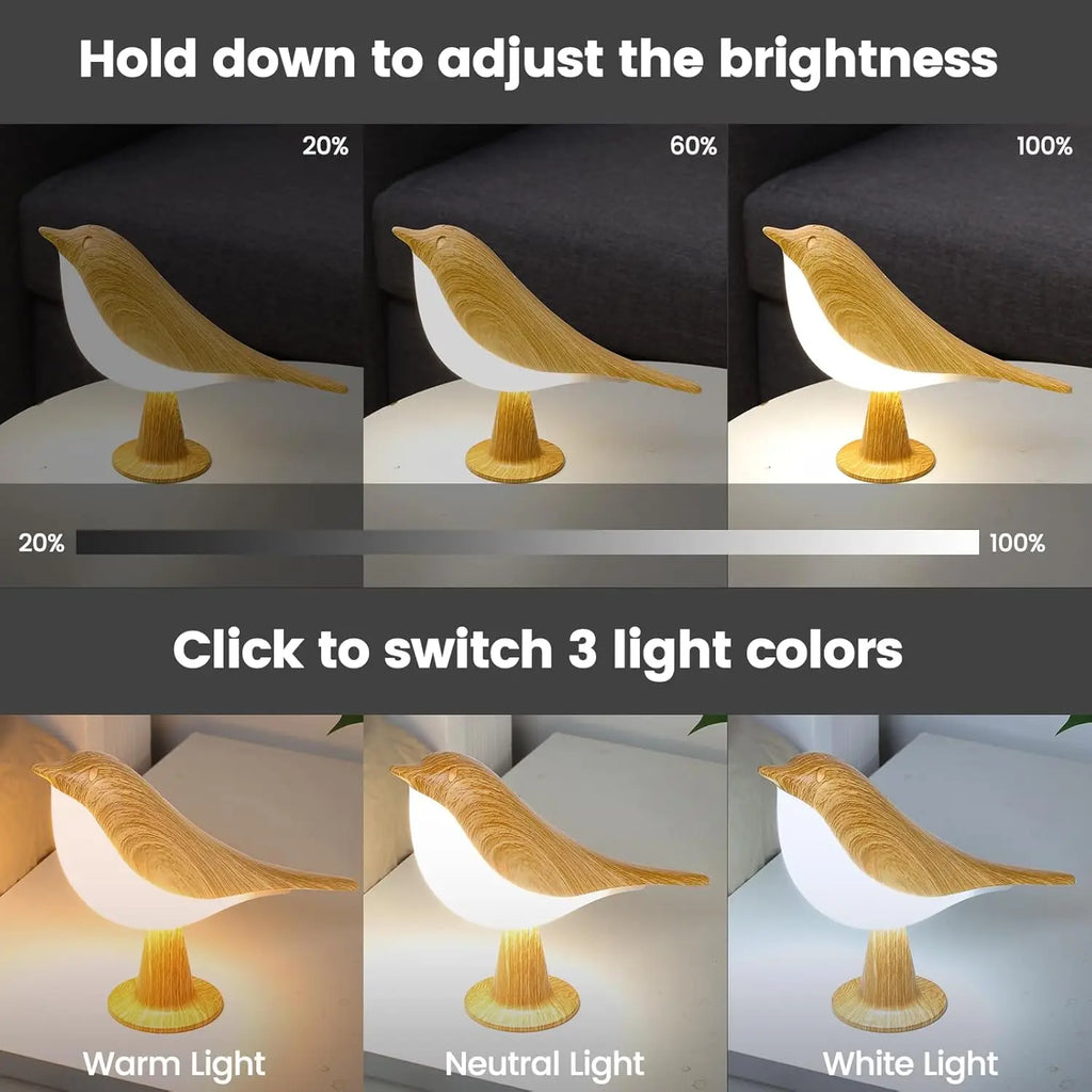 Dimmable Touch-Control Bird Lamp
