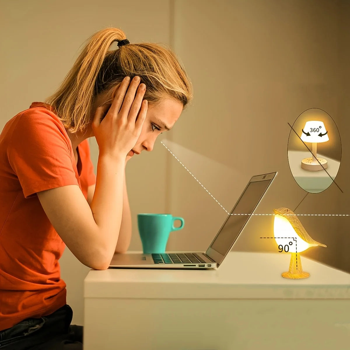 Dimmable Touch-Control Bird Lamp