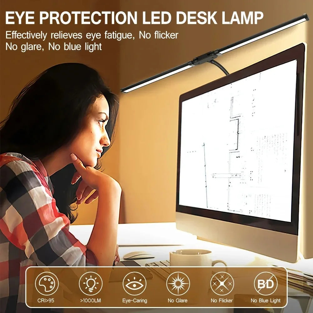 Dual-Head Clamp Monitor Desk Lamp
