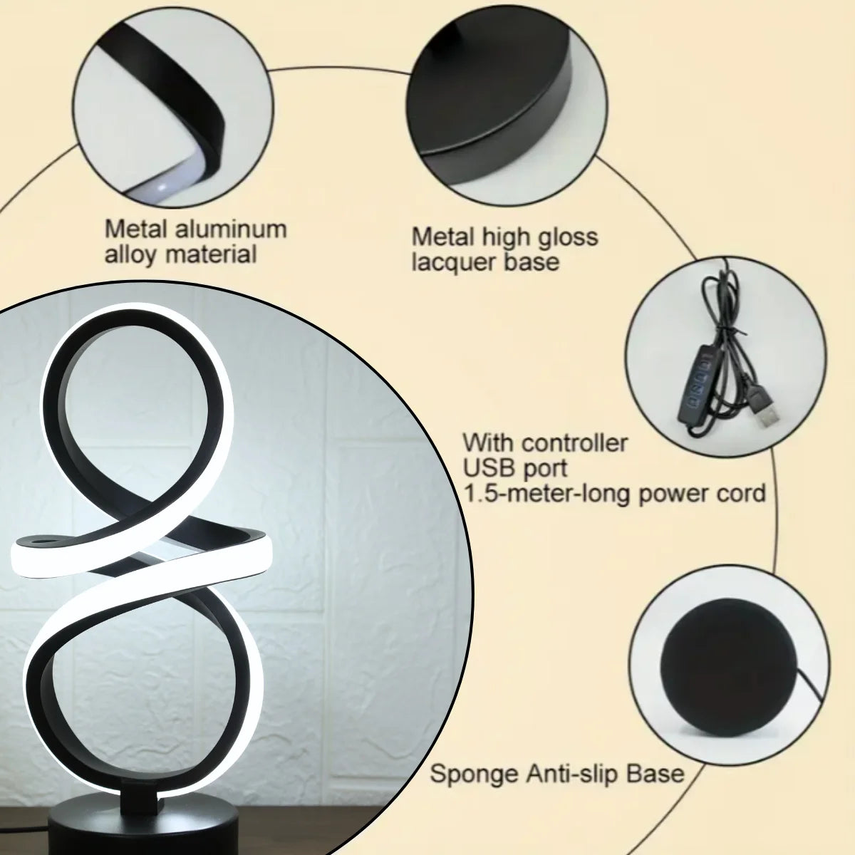 Retro Spiral Dimmable Desk Lamp