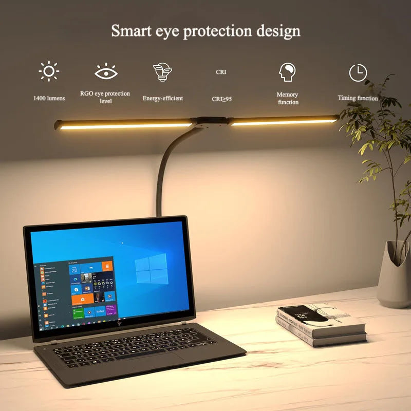 Dual-Head Clamp Monitor Desk Lamp