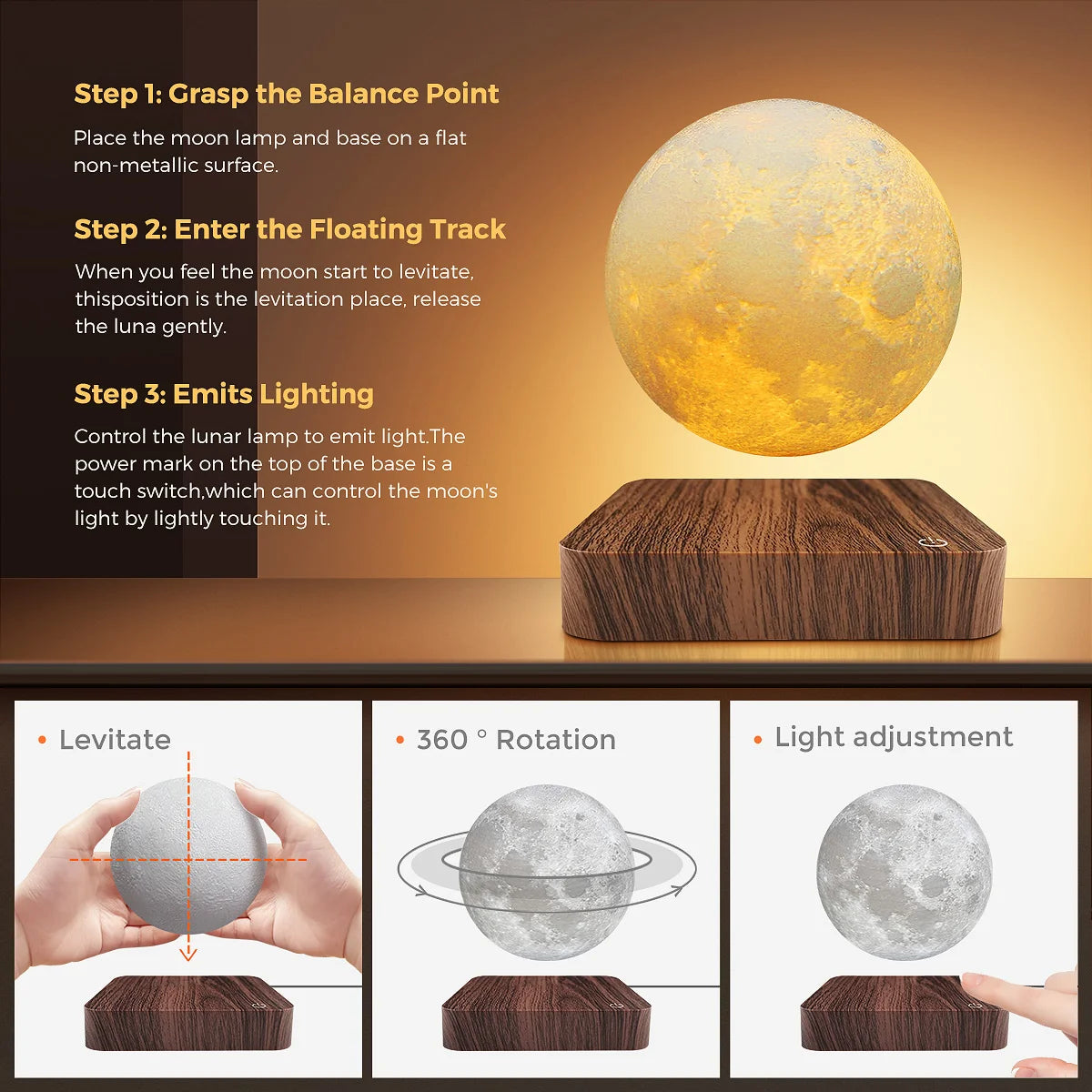Magnetic Floating Moon Lamp